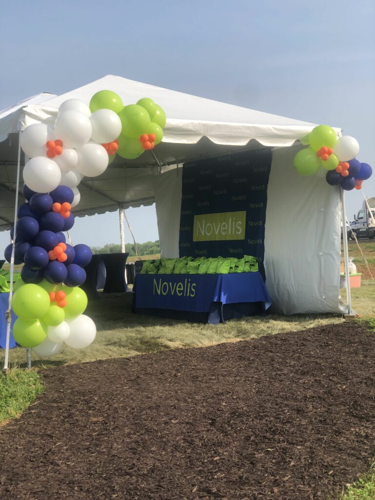 Novelis corporate event ceremony setup